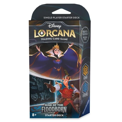 Disney Lorcana Trading Card Game By Ravensburger – Rise Of The Floodborn – Starter Deck – Evil Queen And Gaston -Disney Sales Store 1611057960077 1