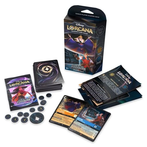 Disney Lorcana Trading Card Game By Ravensburger – Rise Of The Floodborn – Starter Deck – Evil Queen And Gaston -Disney Sales Store 1611057960077