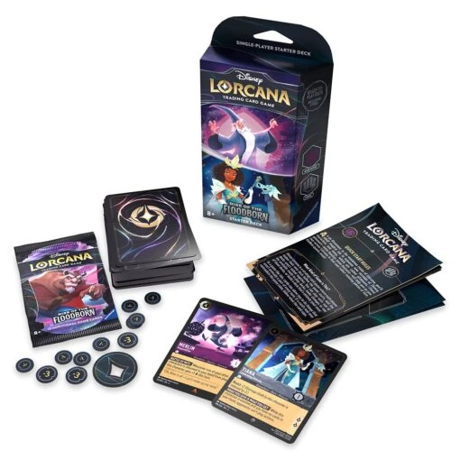 Disney Lorcana Trading Card Game By Ravensburger – Rise Of The Floodborn – Starter Deck – Merlin And Tiana -Disney Sales Store 1611057960078