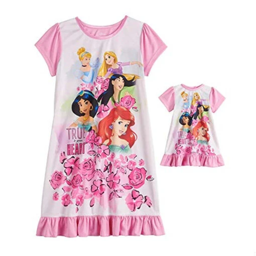 Disney Princesses 'True To Your Heart ' Silky Pink Nightgown With Doll Gown -Disney Sales Store 2925a364 ecdb 5ef4 b53f 8f9a8ca70ed9 33247.1591632897