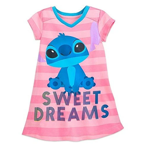 DIsney Stitch Sweet Dreams Pink Striped Nightgown, Nightshirt, Size 4 -Disney Sales Store 47f6b53a 8491 5ae3 9622 1a51444ddc94 58779 83073.1623860686