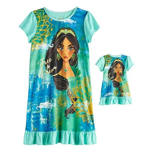 Disney Princess Girl's Mint Green Aladdin Jasmine 'Free To Dream' Nightgown With Doll Gown -Disney Sales Store 74f1670d 3e82 5e8c a950 e39931a0bc84 24492 48446.1623864920