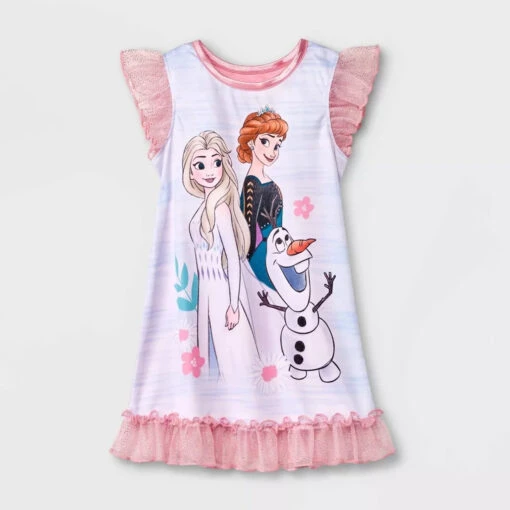 Disney Toddler Girl's Frozen Anna, Elsa And Olaf Flutter Sleeve Tulle Nightgown -Disney Sales Store ad0d9b9d f821 54bd b1b5 a1d047f3278d 21766 98584.1686240406